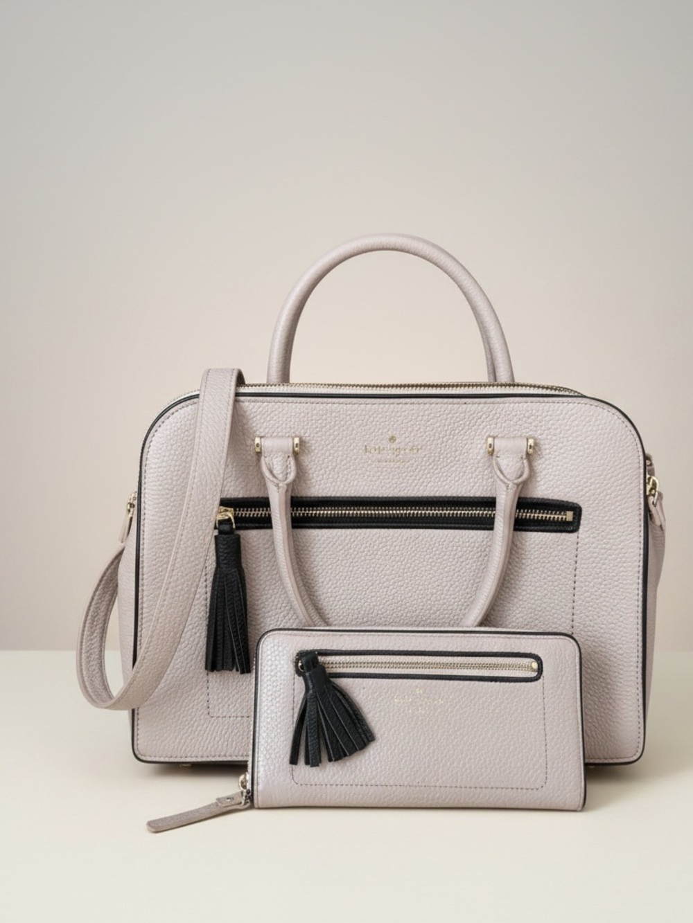 Kate Spade Pebbled Leather Satchel with FREE matching wallet